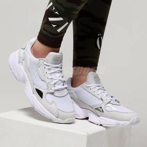 Adidas Triple White Falcon Sneakers Size 8.5